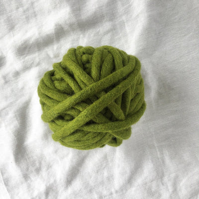 Love Fest Fibers Tough Love Tiny felted chunky wool yarn. Hand-felted from pure New Zealand wool by women artisans in Nepal. Great for knitting, crochet, weaving and macrame projects.