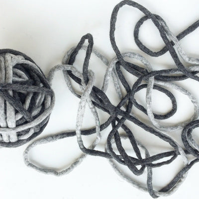 Love Fest Fibers Tough Love Stripe super chunky yarn. Pure New Zealand wool hand-felted by women artisans in Nepal. Great for knitting, crochet, weaving and macrame projects.