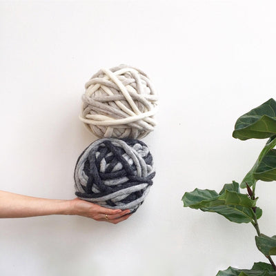 Love Fest Fibers Tough Love Stripe super chunky yarn. Pure New Zealand wool hand-felted by women artisans in Nepal. Great for knitting, crochet, weaving and macrame projects.