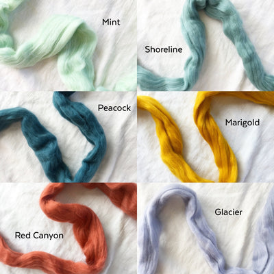 Wool roving set from Love Fest Fibers and Meghan Shimek. Great for weaving & felting.