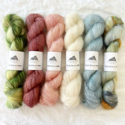 Shangdrok Superkid Mohair Silk Lace yarn at Love Fest Fibers, super soft hand-dyed and perfect for knitting and crochet