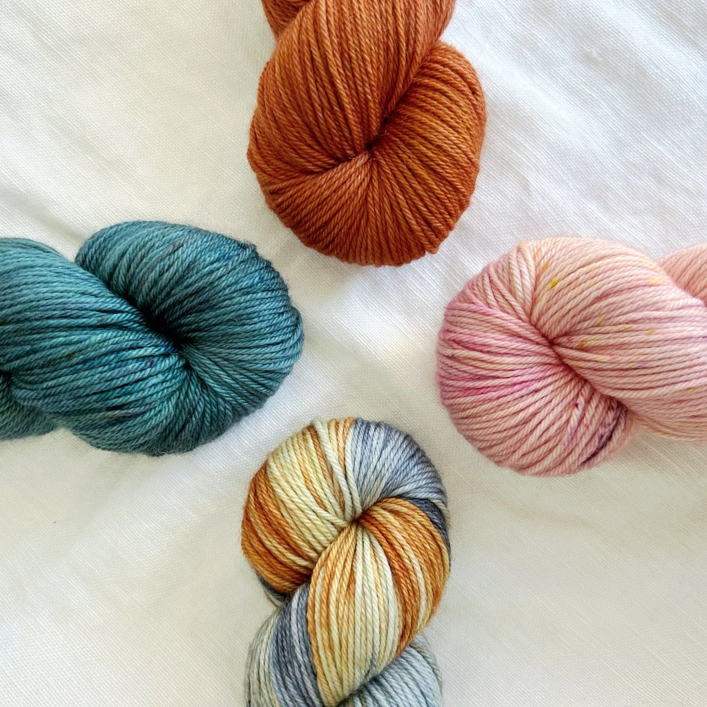 Shangdrok Super Fine Merino DK yarn at Love Fest Fibers, Hand-dyed and perfect for knitting and crochet