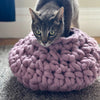 Crochet Cat Cave Bed with felted Tough Love Yarn from Love Fest Fibers