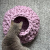 Crochet Cat Cave Bed with felted Tough Love Yarn from Love Fest Fibers