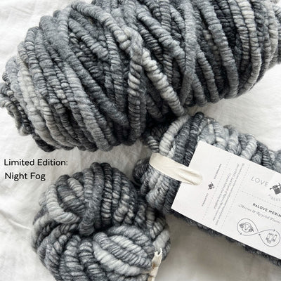 ReLove Merino core-spun yarn in our limited edition Night Fog