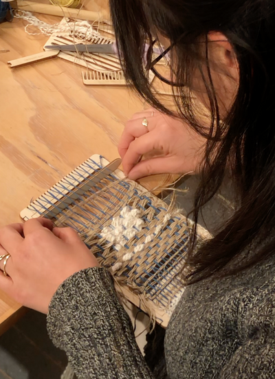 Learn to Weave on a frame loom with Jessie Mordine at Love Fest Fibers in San Francisco, creative fiber art DIY workshops