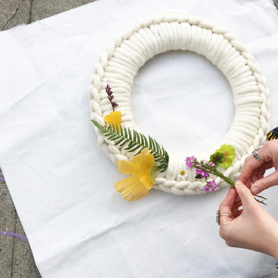 Creative Fiber Art Workshop in San Francisco: Crochet Holiday Wreath with Love Fest Fibers