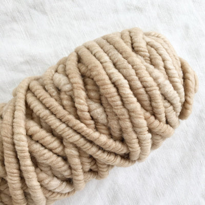 Love Fest Fibers Cloudline super chunky yarn. Core-spun using just pure merino wool and American organic cotton. All natural fibers that are ideal for weaving, knitting and crochet projects.