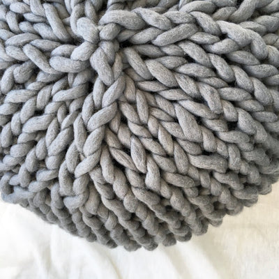 Chunky knit pouf free knitting pattern