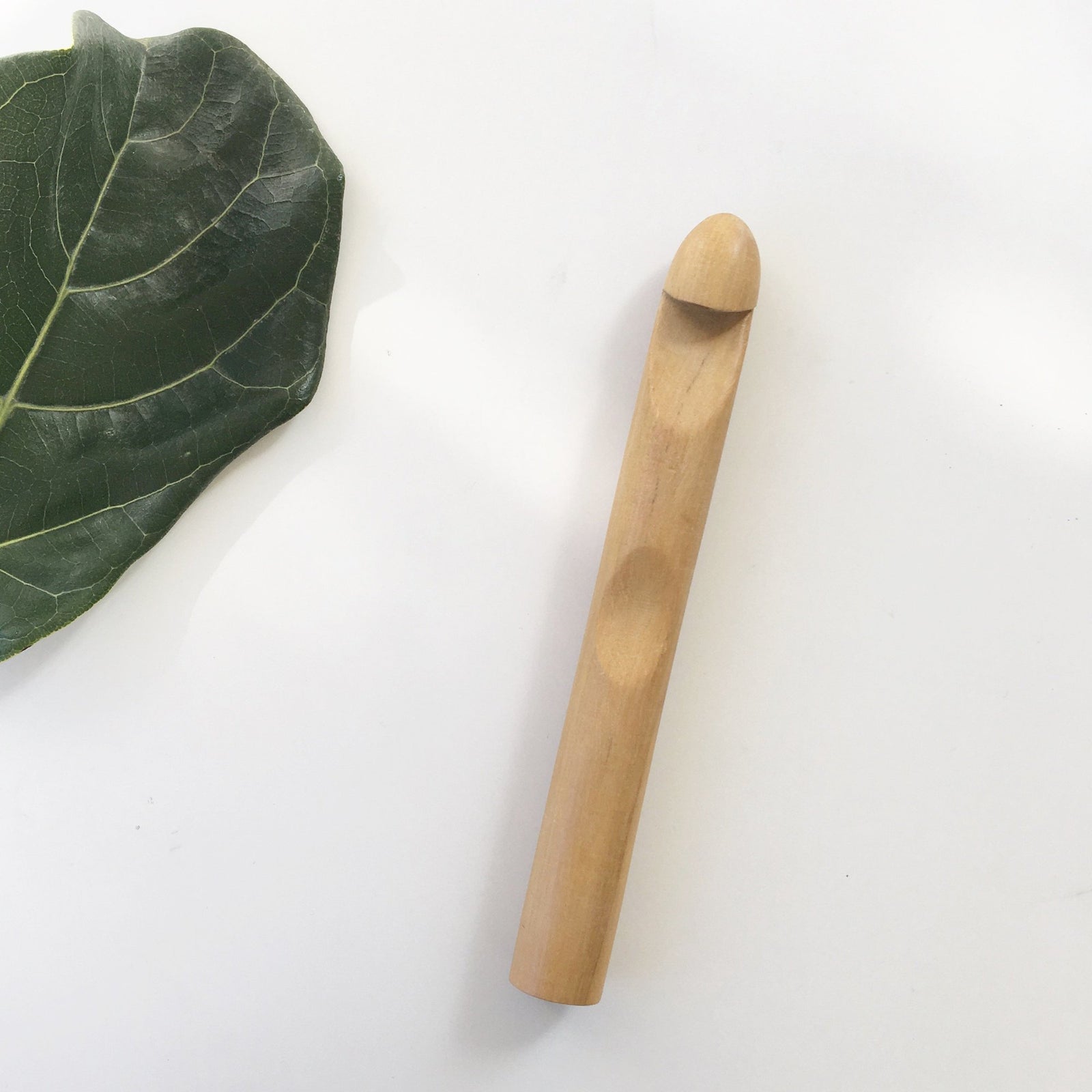 Giant solid wood crochet hook for chunky yarn