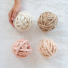 Love Fest Fibers Cloudline Weaver's Set. Just organic cotton and ethically-sourced merino wool core-spun onto a recycled cotton cord. Each fiber pack is a specially curated collection of our super chunky core spun yarn for weaving, tapestry and other creative DIY projects.