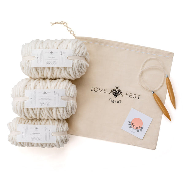 The Ridgeline Chunky Knit Blanket Kit - Love Fest Fibers